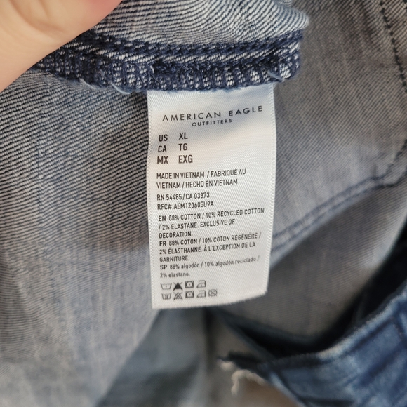 American Eagle Outfitters Blue Denim Top - Picture 6 of 7
